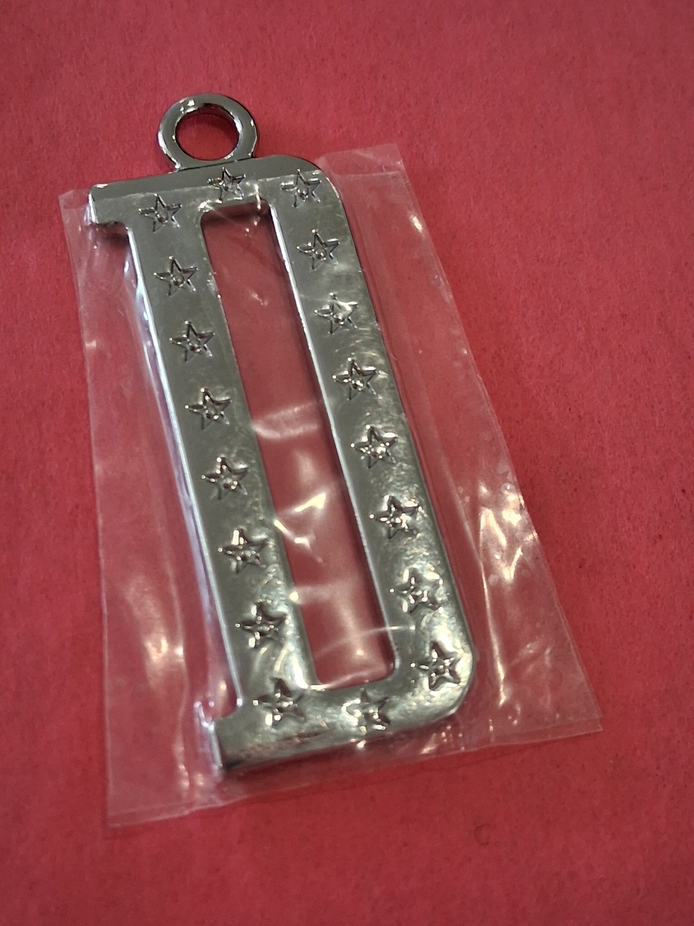 DIOR Silver Star-Studded Letter D Pendant.New